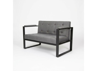 Diseñador Banco de 2 plazas en gris Cubierta de tela Muebles de oficina