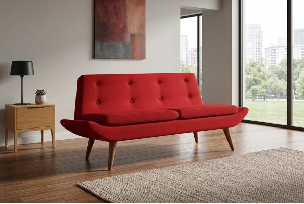 Sofá de lujo para el diseñador de muebles de la oficina en casa de dos plazas rojo.