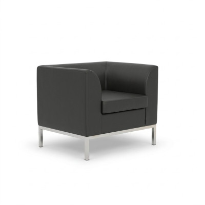 Silla de oficina de tela nueva de lujo de color negro.