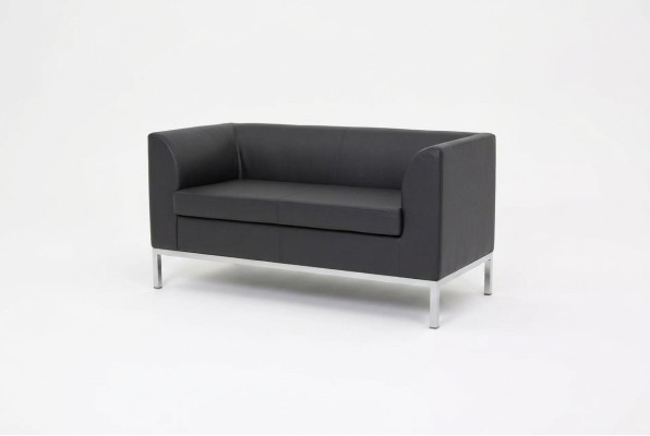 Habitación de trabajo Sofá de dos plazas Sofá de tela negra Muebles de oficina