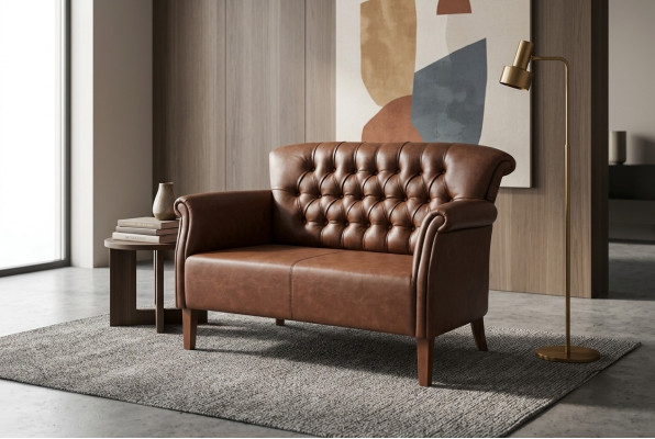 Chesterfield sofá de dos plazas para el estudio, asientos, muebles tapizados de diseño de lujo