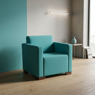 Silla de oficina azul para el estudio Asiento Mueble de oficina Sillón tapizado Nuevo Textil