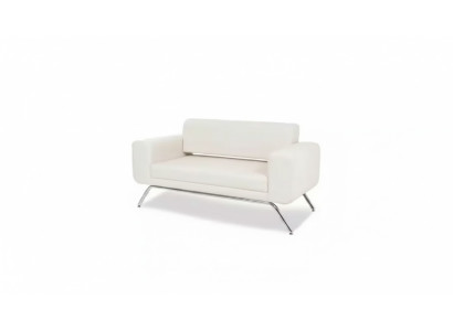 Sofá de lujo de dos plazas blanco de tela para muebles de oficina.