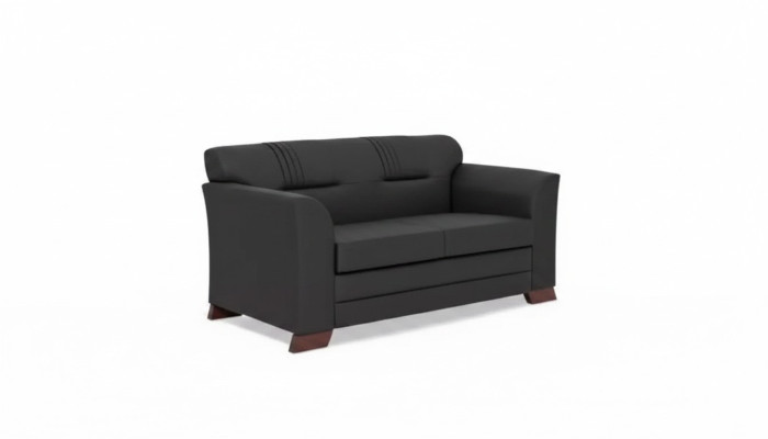 Sofá de dos plazas negro, muebles de oficina modernos, sofás tapizados para la sala de trabajo.