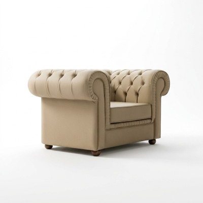 Silla Chesterfield de lujo, muebles de oficina de un asiento, sillón tapizado moderno.