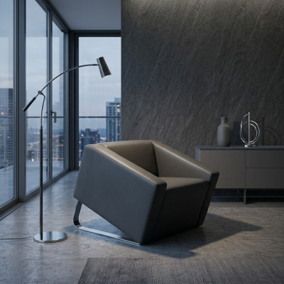Silla de oficina moderna para el estudio con diseño textil nuevo.