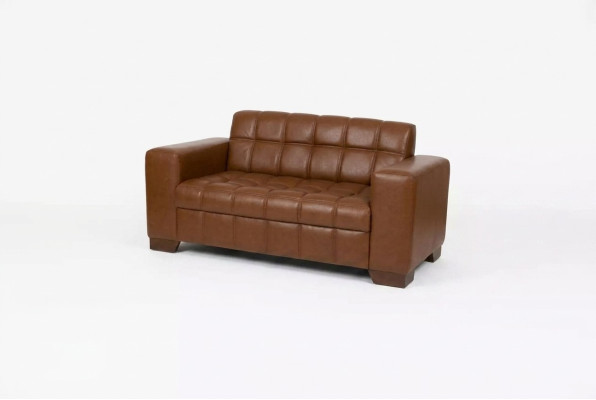 Marrón Cuero Sofá de dos plazas, mobiliario de oficina, colección de muebles de oficina, sofá de tela