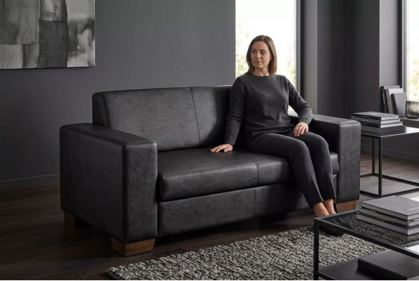 Muebles de oficina para dos personas en habitación de trabajo, negro, mobiliario de oficina, sofá de lujo.