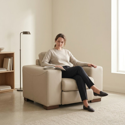 Moderno sillón blanco oficina despacho tela mueble nuevo