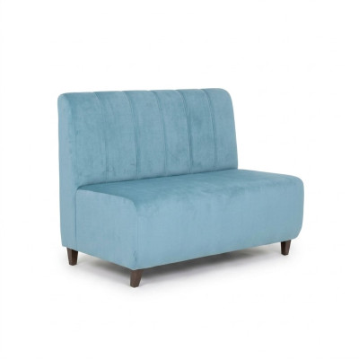Sofá de dos plazas azul para el despacho, sofá de tela, muebles modernos de asiento.