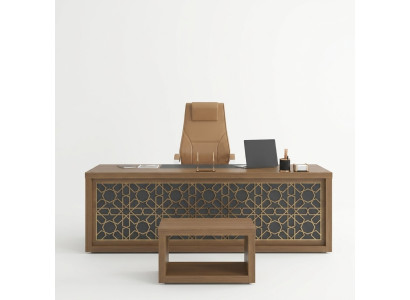 Escritorio clásico de oficina de madera de 220x90 cm.