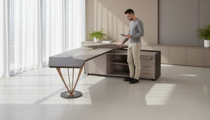 Escritorio en esquina Muebles de oficina Estudio de trabajo Muebles de lujo Moderno Mesa Nuevo
