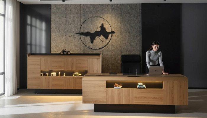 Escritorio de madera de diseño Mobiliario de oficina de lujo Mesas de oficina Nuevas