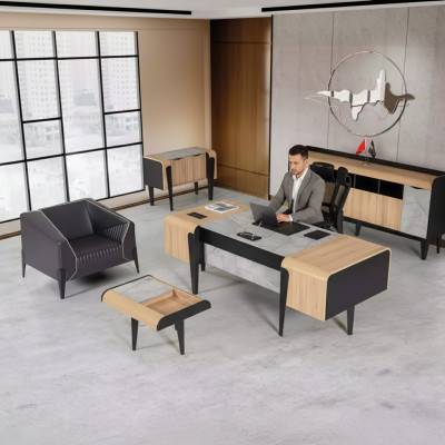Muebles de madera Muebles de oficina Conjunto completo Escritorio Armarios Muebles