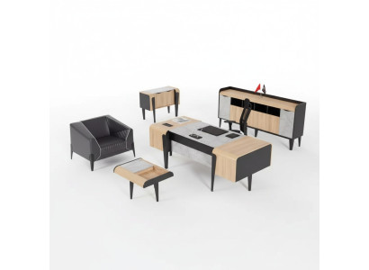 Muebles de madera Muebles de oficina Conjunto completo Escritorio Armarios Muebles