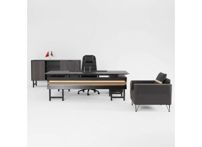 Escritorio de esquina de madera moderno, estudio de trabajo, muebles de oficina de diseñador, nuevos.