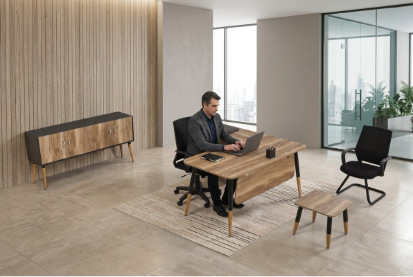 Juego de muebles de oficina para el estudio Oficina Mobiliario Mesa Conjunto Escritorio en esquina de 3 piezas