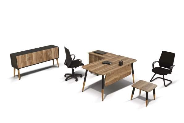 Juego de muebles de oficina para el estudio Oficina Mobiliario Mesa Conjunto Escritorio en esquina de 3 piezas
