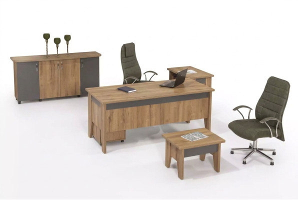 Muebles de madera para la oficina, conjunto de mobiliario de oficina, escritorio, armario de oficina, juego de 4 piezas.