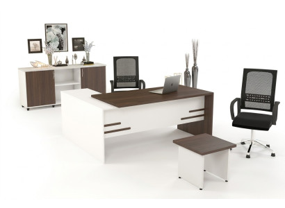 Blanco conjunto de oficina de lujo para la configuración completa de la oficina 3 piezas. 