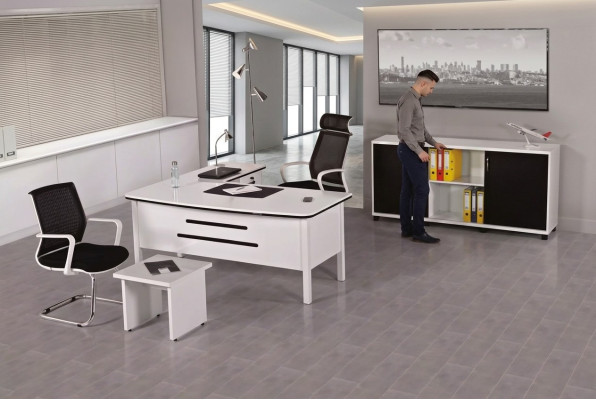 Lujo juego de oficina muebles de oficina en casa escritorio de esquina muebles de oficina de madera