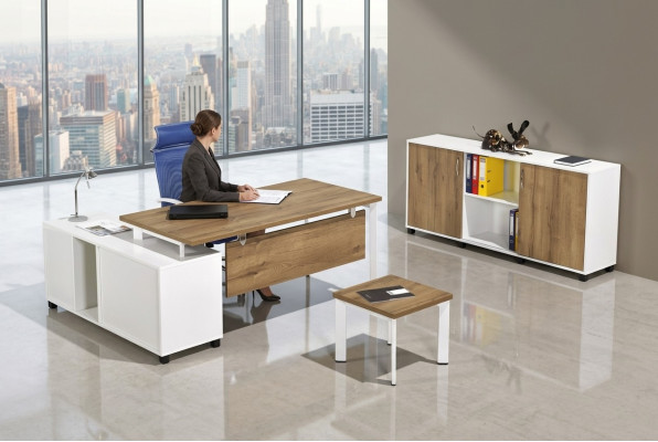 Muebles de oficina de lujo blanco, conjunto de sala de estar de oficina, nuevo juego de 3 piezas