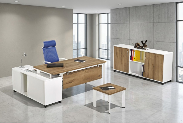 Muebles de oficina de lujo blanco, conjunto de sala de estar de oficina, nuevo juego de 3 piezas