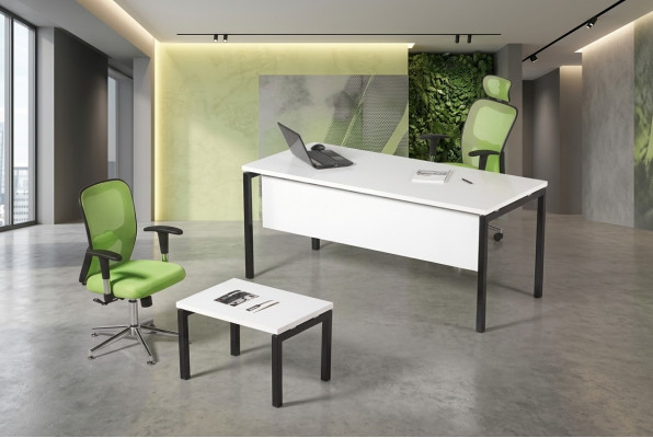 Blanco Conjunto de oficina de 2 piezas Mobiliario de oficina completo Nuevo.