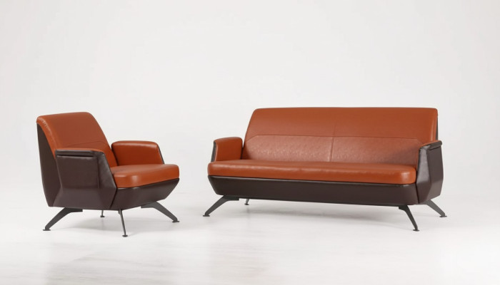 Conjunto de sofá de dos plazas, sillón, muebles de oficina para estudio, diseñadores de lujo oficina.