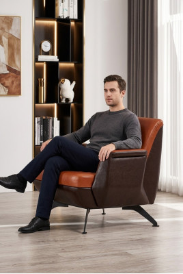 Sillón de diseño tapizado para la oficina en casa, asiento de lujo, moderna decoración de oficina.
