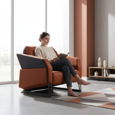Silla de oficina Muebles de lujo para estudio Muebles de oficina Silla naranja nueva