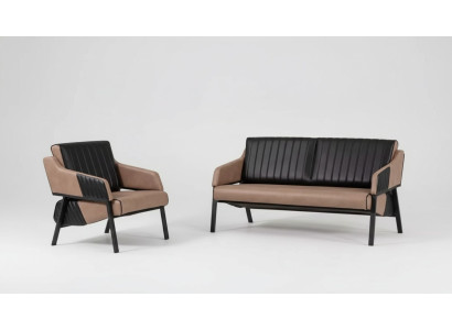Conjunto de sofás beige de diseñador, sofá de dos plazas, sillón, juego de sofá, tapizado 2+1.