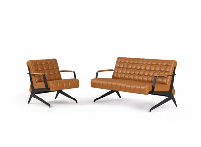 Conjunto de asientos de oficina marrón claro, sillón de dos plazas, conjunto de oficina.