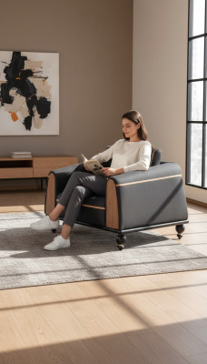 Silla de diseñador Nuevos muebles Negro Asiento Oficina en casa Lujo Sillón tapizado