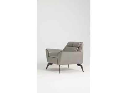 Silla de lujo para la oficina en gris, asiento nuevo, sillón tapizado.