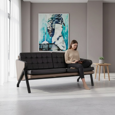 Sofá tapizado moderno de dos plazas muebles de lujo para oficina en casa.