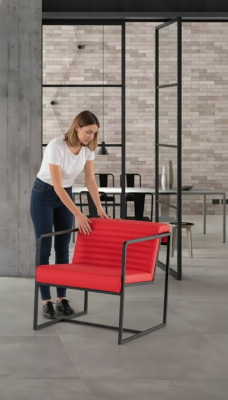 Silla Oficina Muebles Estilo Moderno Lujo Asiento Tapizado Tela