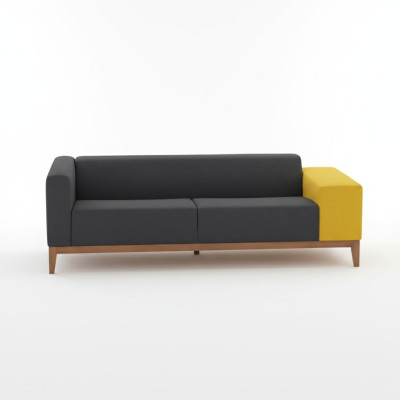 Sofá de tres plazas para la sala de estar de lujo de la oficina, muebles de tela sofá tapizado.