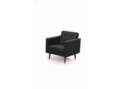 Silla de oficina estilo moderno, mueble de tela negro, silla acolchada de tela nueva.