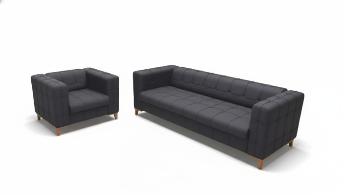 Conjunto de asientos acolchado Sofás Sofá de lujo Juego de sofás Tres plazas Sillón Textil