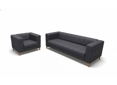Conjunto de asientos acolchado Sofás Sofá de lujo Juego de sofás Tres plazas Sillón Textil
