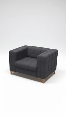 Sillón negro para sala de trabajo moderno. Diseño de sillón tapizado nuevo.