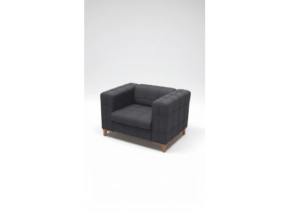 Sillón negro para sala de trabajo moderno. Diseño de sillón tapizado nuevo.