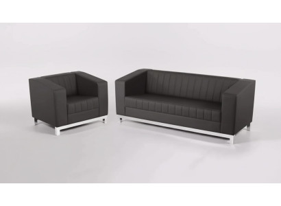 Conjunto de sofá de lujo gris de tres plazas con sillón, muebles tapizados, juego de sofá de 2 piezas.
