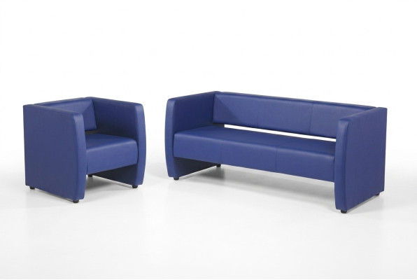 Conjunto de sofá completo azul mobiliario de oficina lujoso conjunto de tapicería