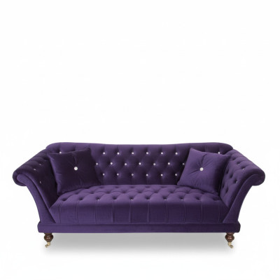 Chesterfield sofá de tres plazas elegante Sofás sofá de tela de lujo azul