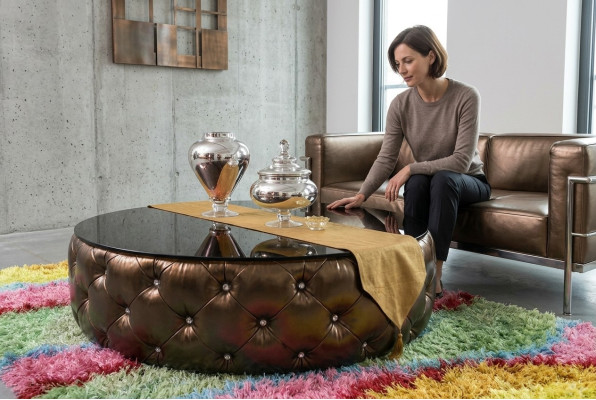 Mesa de centro Chesterfield salón de lujo Mesa de café de madera moderna