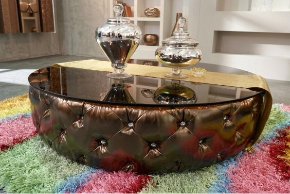 Mesa de centro Chesterfield salón de lujo Mesa de café de madera moderna