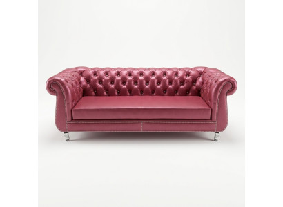 Sofá Chesterfield 4 plazas sofá de lujo sofá de cuero para sala de estar.
