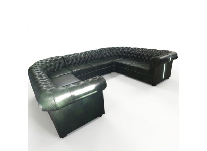 Sofá de esquina Chesterfield en forma de U, sofá de cuero, sofás de esquina, sofá de cuero moderno nuevo.